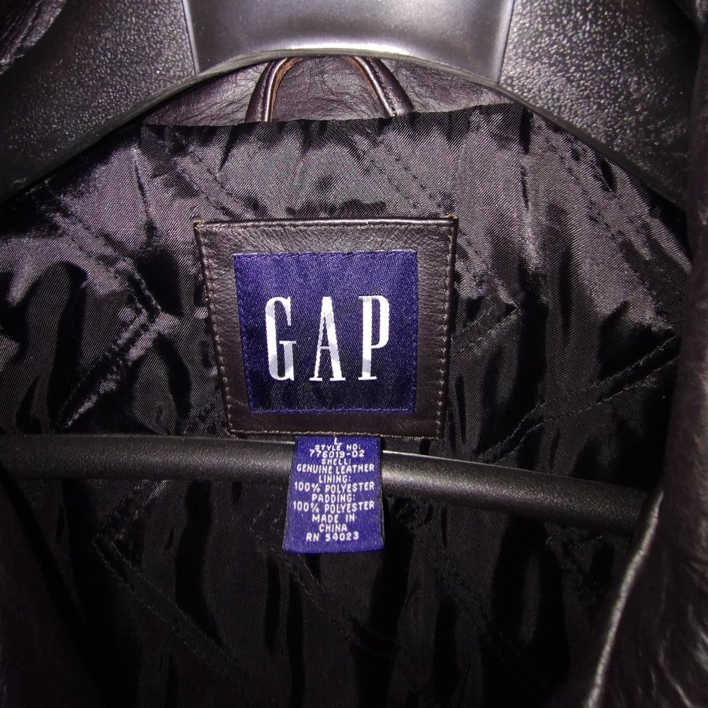 GAP - Leather Jacket - Brown - Size L - Picture 3 of 8